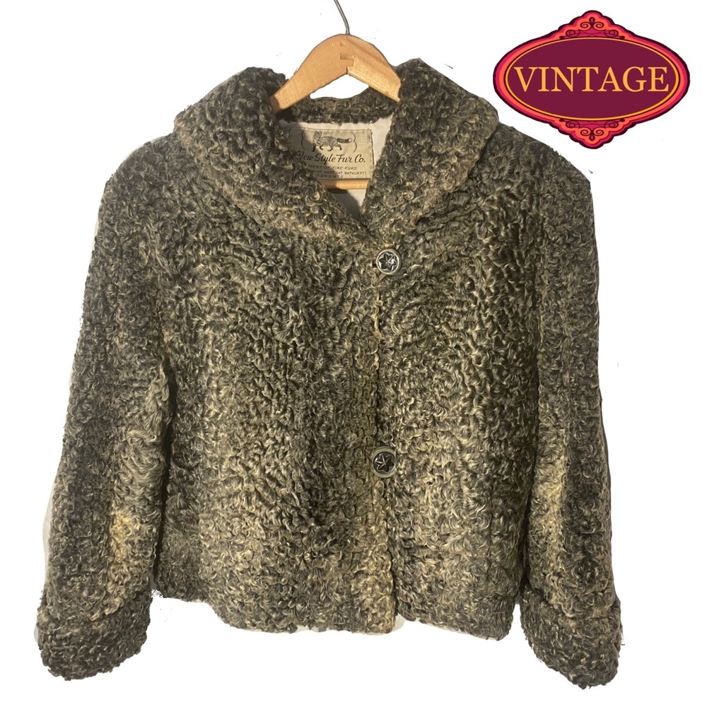 Persian Lamb Fur Coat Real Vintage Fur Wool Jacket